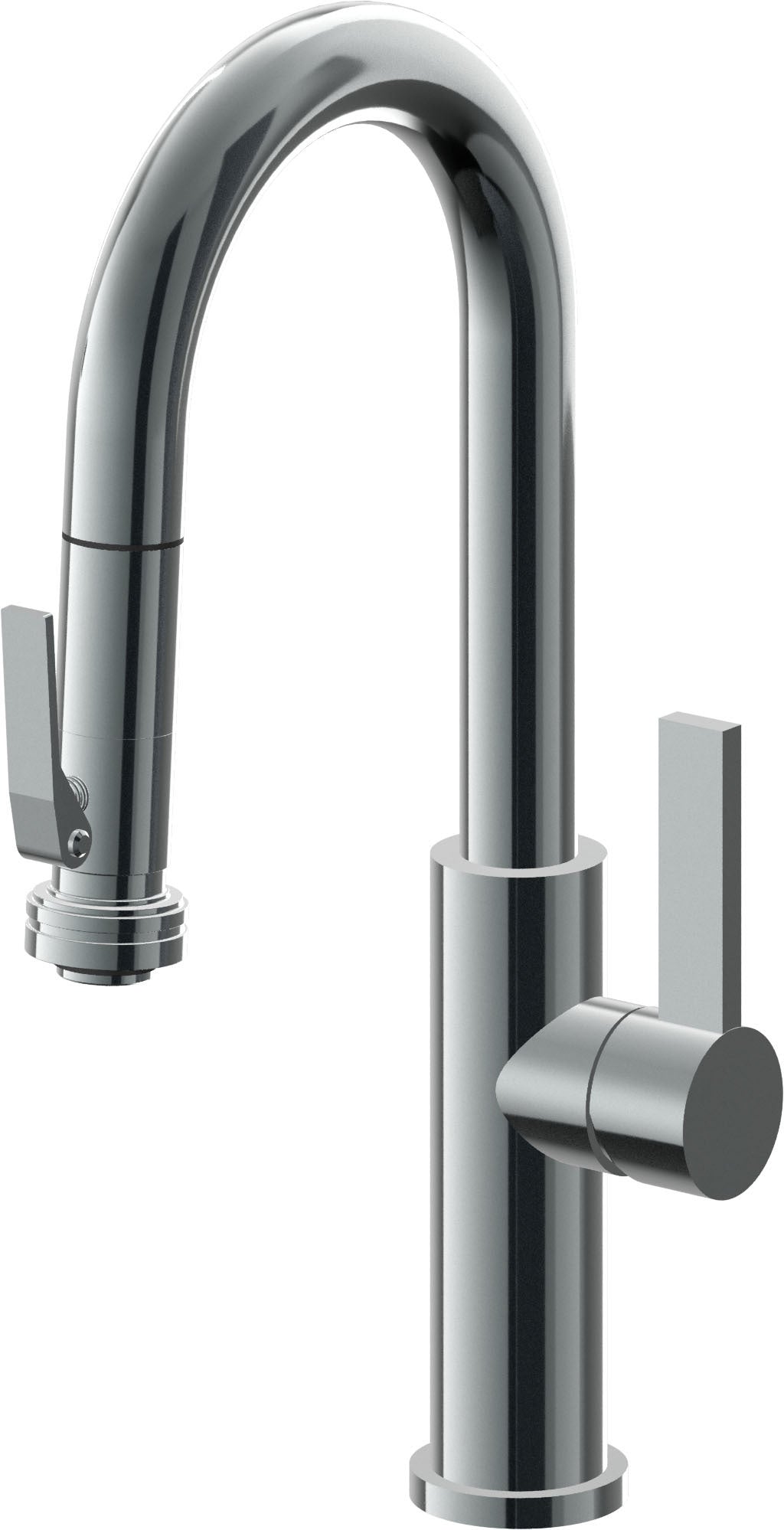 California Faucets Corsano Llave de Bar/Preparacion Extraible Contemporanea con Rociador de Apretar - Níquel Negro