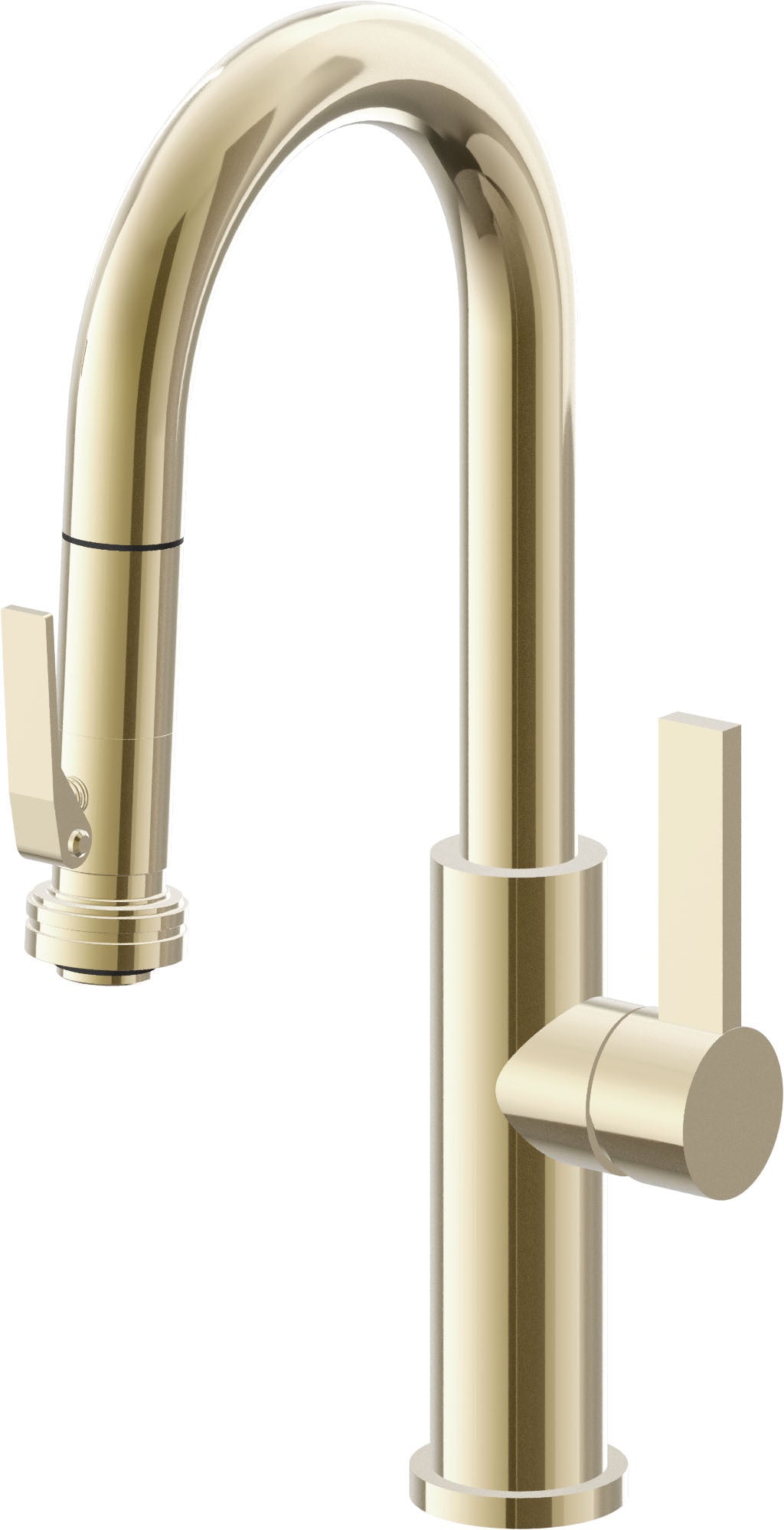 California Faucets Corsano Llave de Bar/Preparacion Extraible Contemporanea con Rociador de Apretar - Latón Pulido