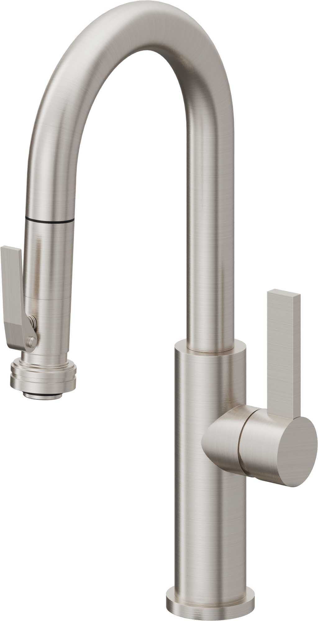 California Faucets Corsano Llave de Bar/Preparacion Extraible Contemporanea con Rociador de Apretar - Acero Inoxidable Ultra