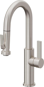California Faucets Corsano Llave de Bar/Preparacion Extraible Contemporanea con Rociador de Apretar - Acero Inoxidable Ultra