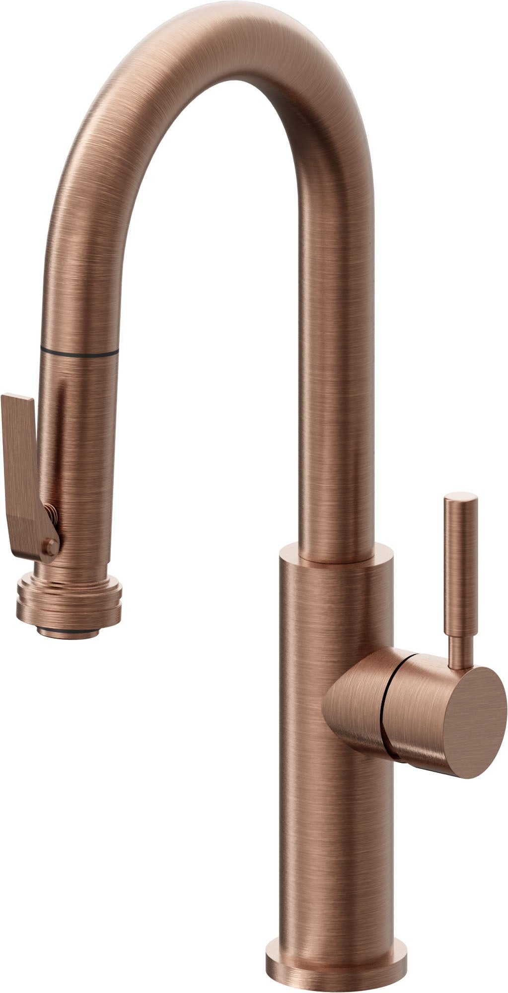 California Faucets Corsano Llave de Bar/Preparacion Extraible Contemporanea con Rociador de Apretar - Cobre Antiguo Mate
