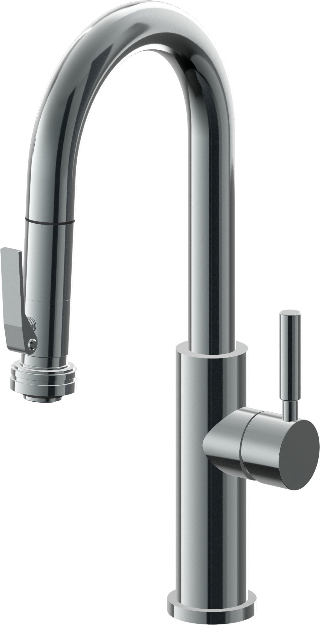 California Faucets Corsano Llave de Bar/Preparacion Extraible Contemporanea con Rociador de Apretar - Níquel Negro
