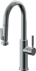California Faucets Corsano Llave de Bar/Preparacion Extraible Contemporanea con Rociador de Apretar - Níquel Negro