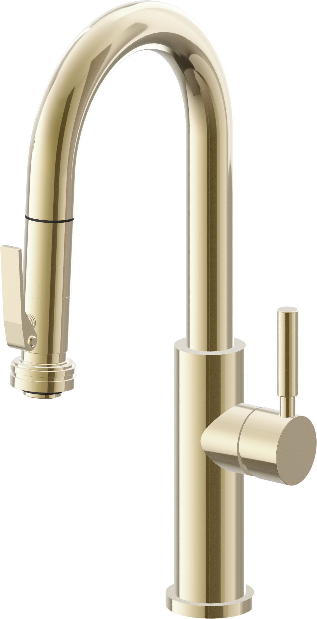 California Faucets Corsano Llave de Bar/Preparacion Extraible Contemporanea con Rociador de Apretar - Latón Pulido