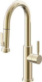 California Faucets Corsano Llave de Bar/Preparacion Extraible Contemporanea con Rociador de Apretar - Latón Pulido