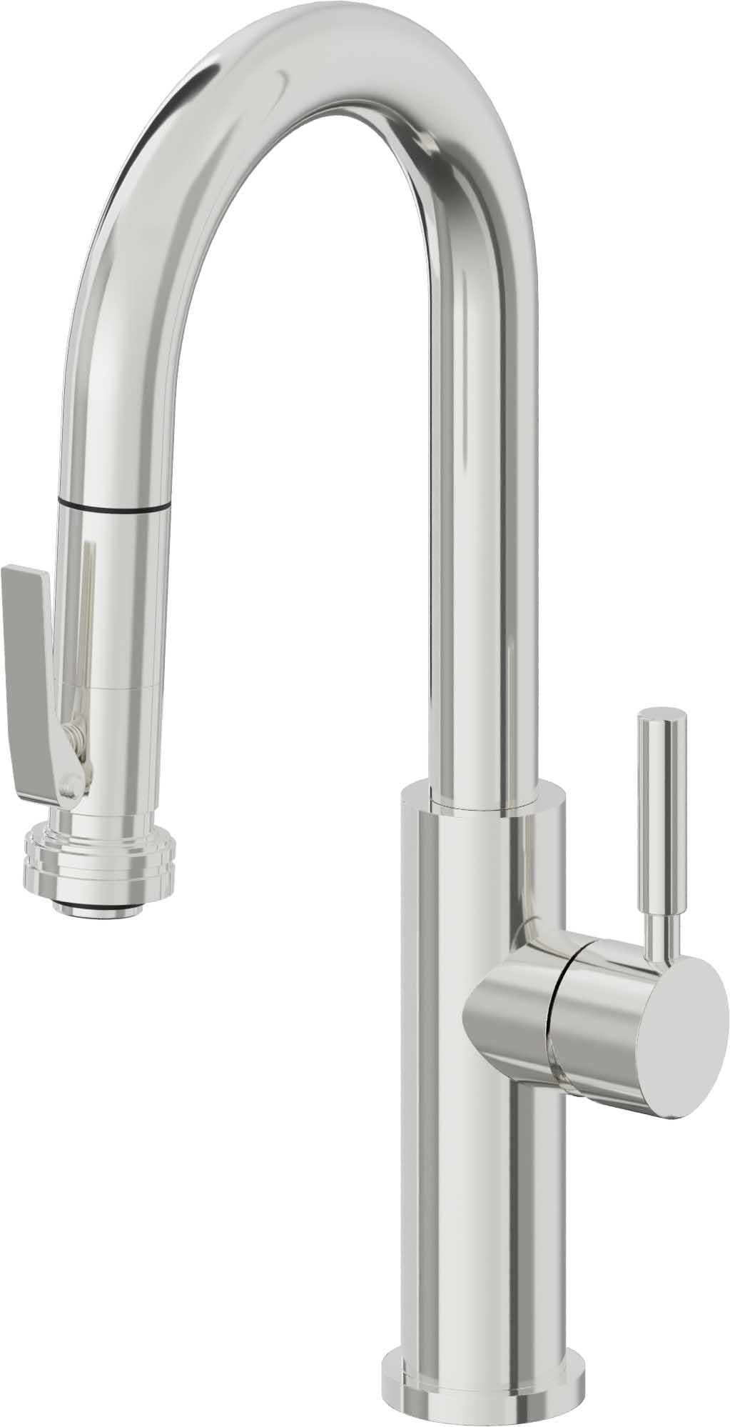 California Faucets Corsano Llave de Bar/Preparacion Extraible Contemporanea con Rociador de Apretar - Cromo Pulido