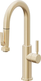California Faucets Corsano Llave de Bar/Preparacion Extraible Contemporanea con Rociador de Apretar - Latón Satinado