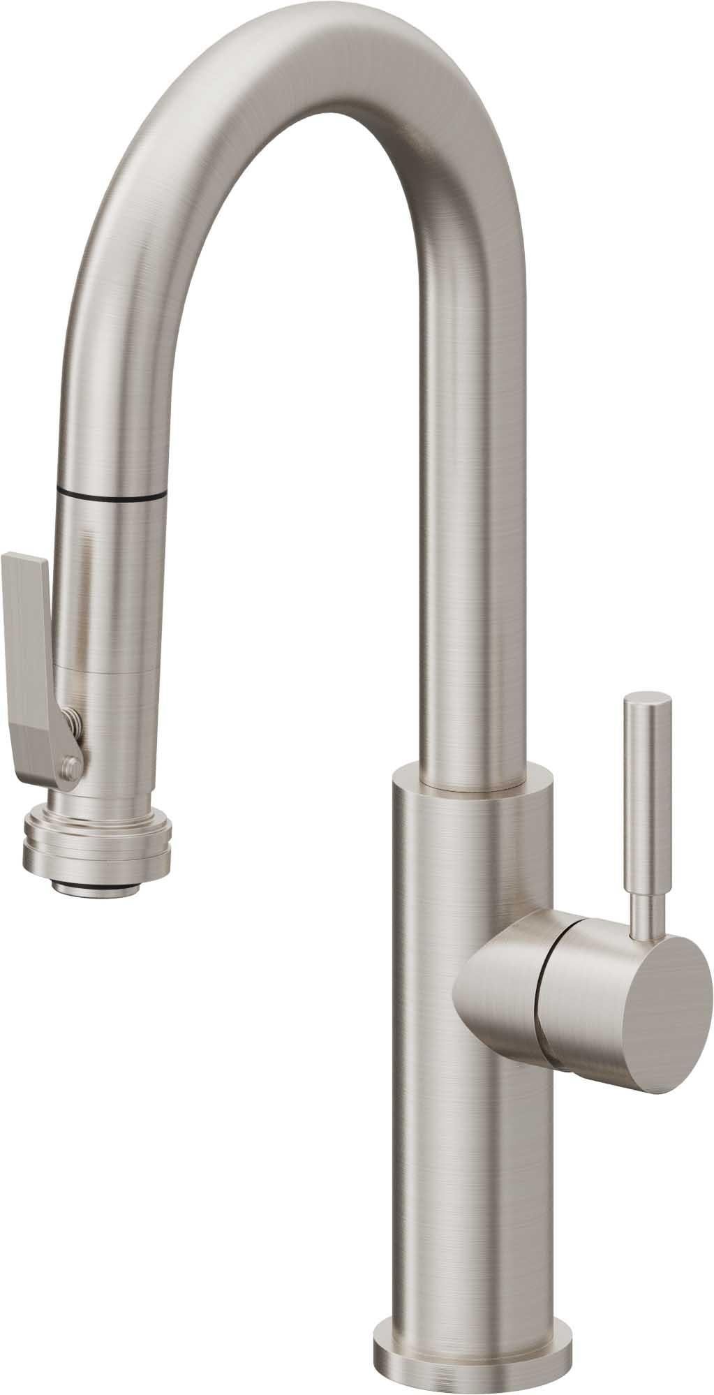 California Faucets Corsano Llave de Bar/Preparacion Extraible Contemporanea con Rociador de Apretar - Acero Inoxidable Ultra