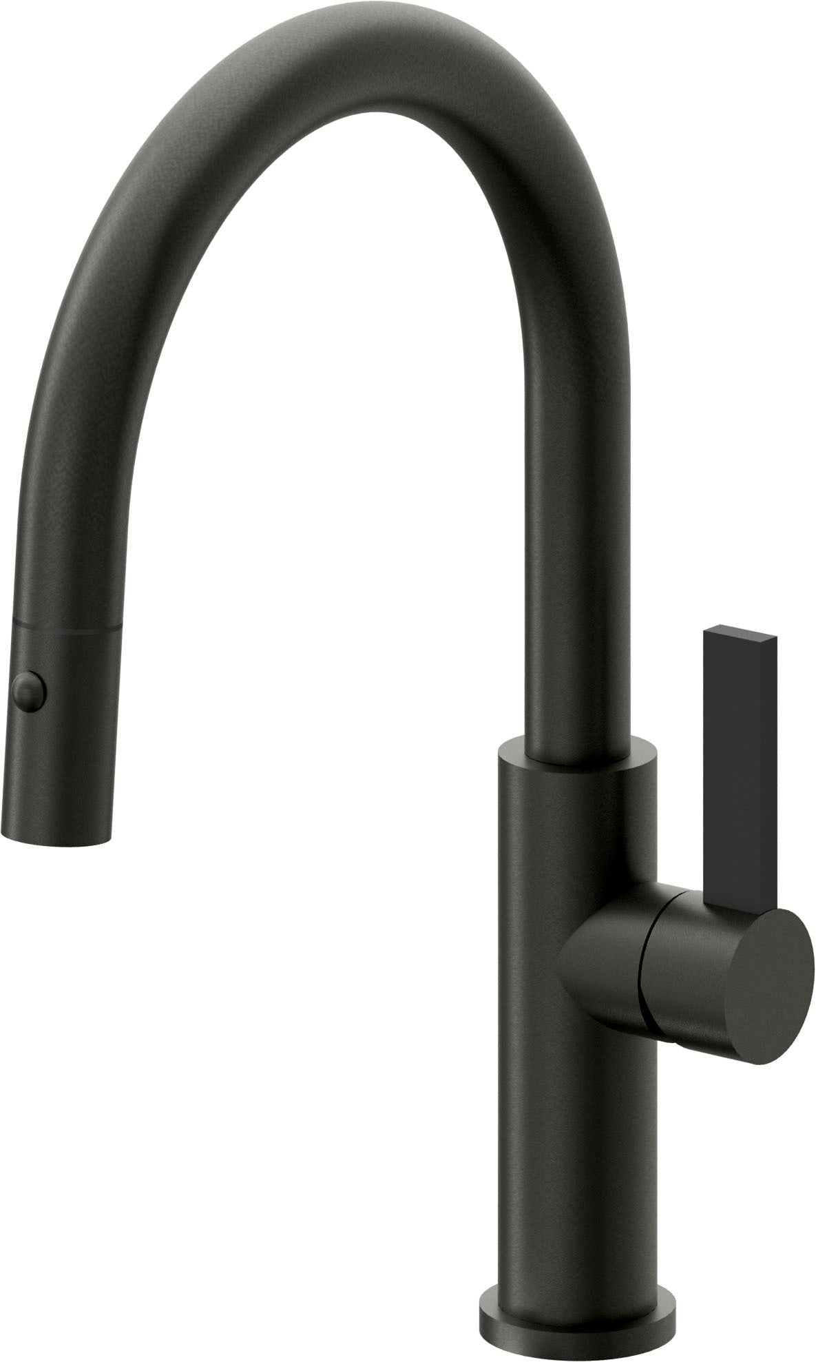 California Faucets Corsano Llave de Cocina Extraible Contemporanea con Rociador de Boton - Pico Bajo en Arco - Bronce Bella Terra