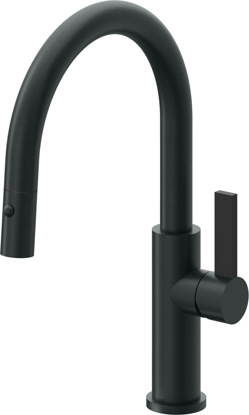 California Faucets Corsano Llave de Cocina Extraible Contemporanea con Rociador de Boton - Pico Bajo en Arco - Carbón