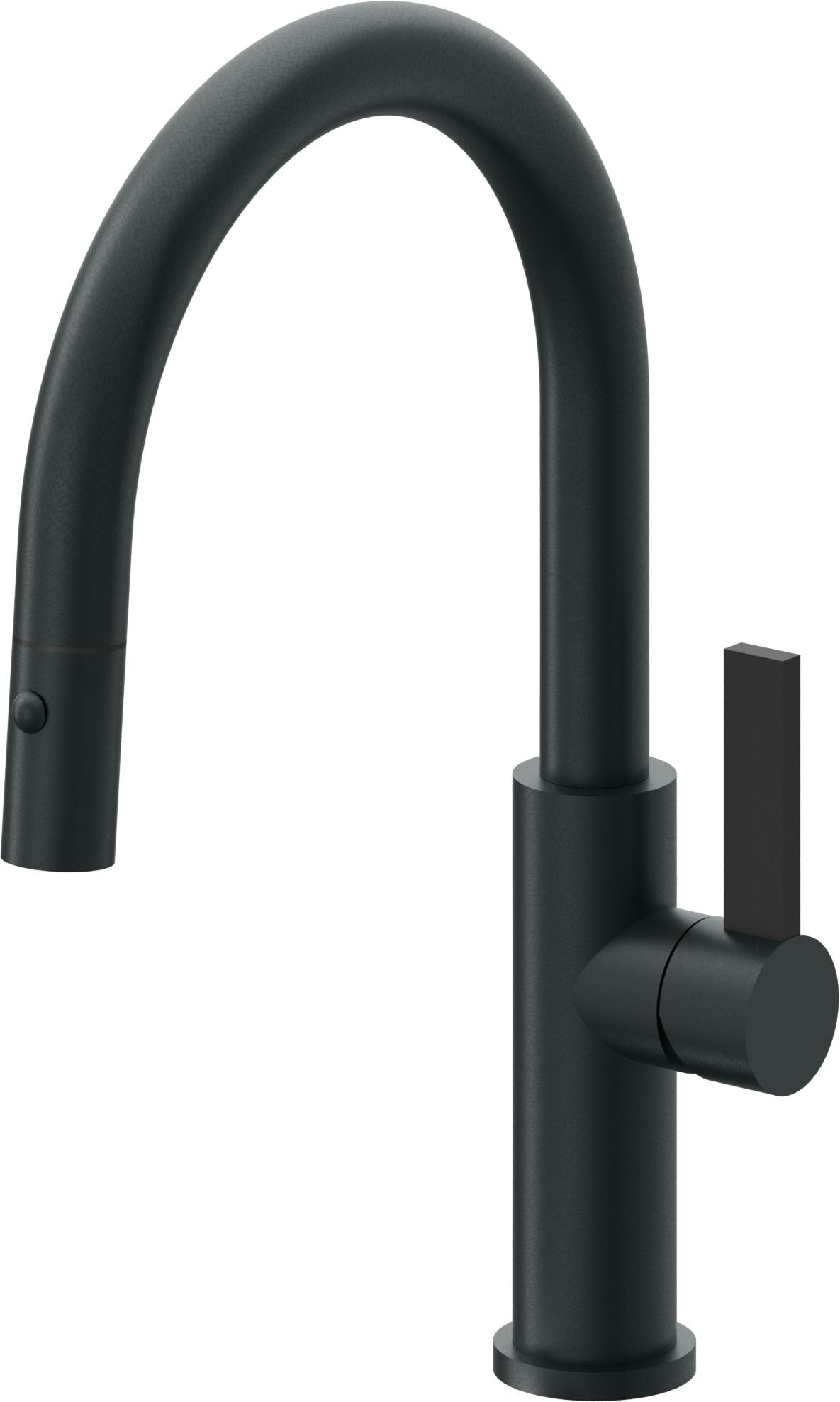 California Faucets Corsano Llave de Cocina Extraible Contemporanea con Rociador de Boton - Pico Bajo en Arco - Carbón