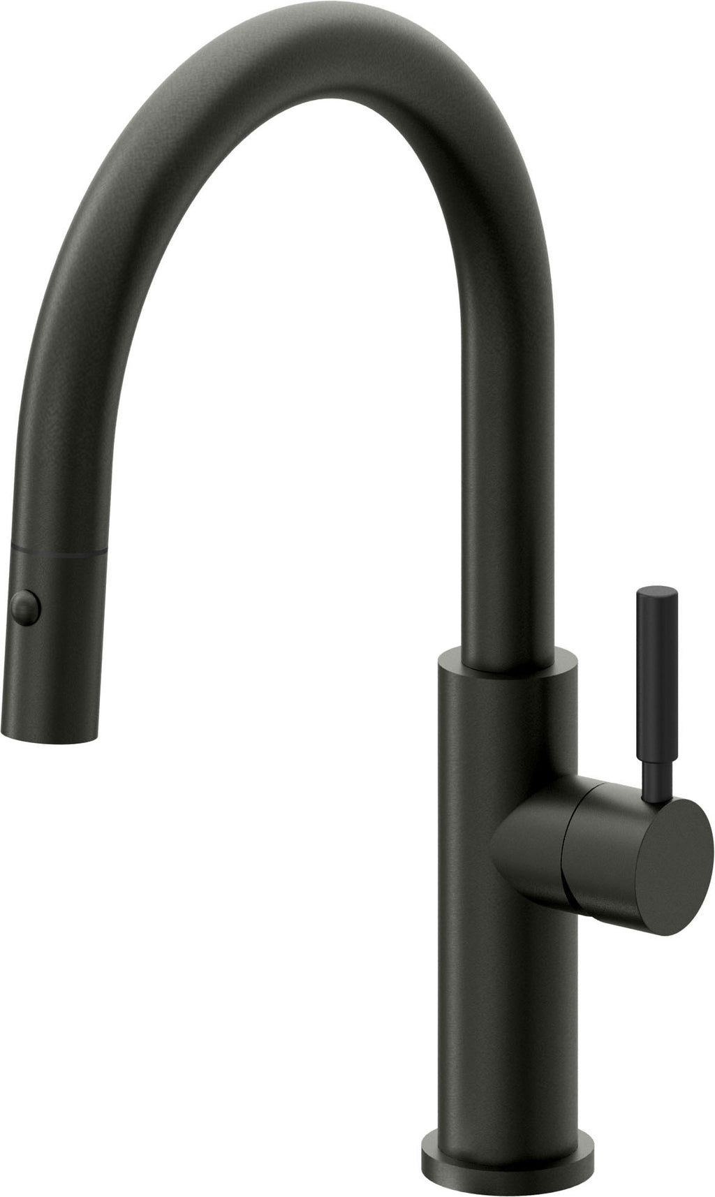 California Faucets Corsano Llave de Cocina Extraible Contemporanea con Rociador de Boton - Pico Bajo en Arco - Bronce Bella Terra