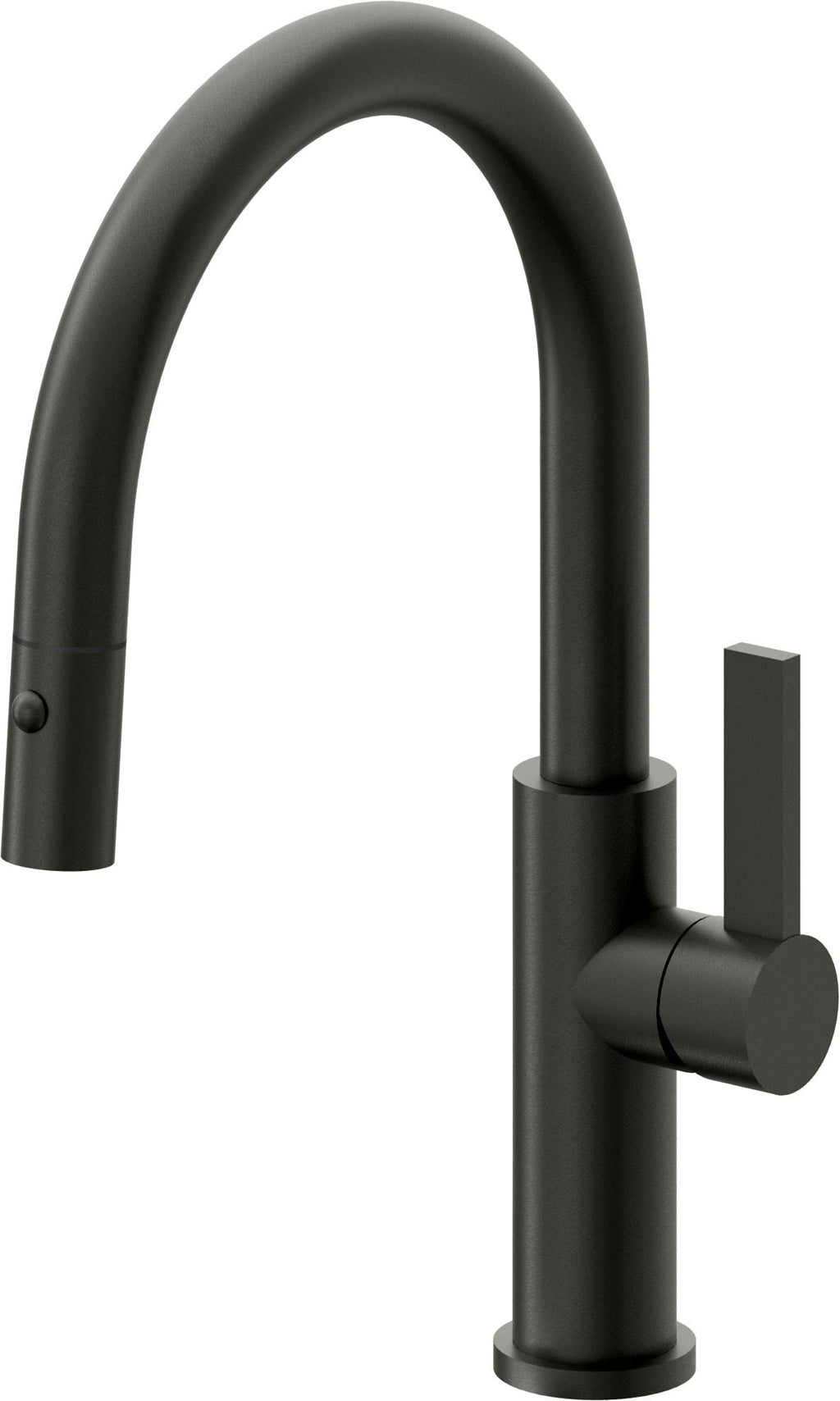 California Faucets Corsano Llave de Cocina Extraible Contemporanea con Rociador de Boton - Pico Bajo en Arco - Bronce Bella Terra