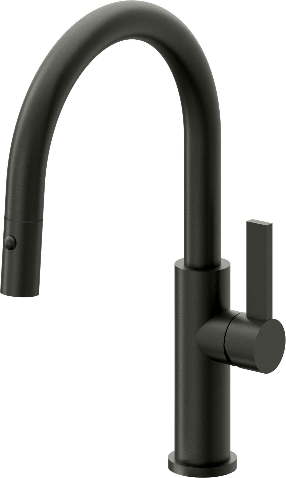 California Faucets Corsano Llave de Cocina Extraible Contemporanea con Rociador de Boton - Pico Bajo en Arco - Bronce Bella Terra