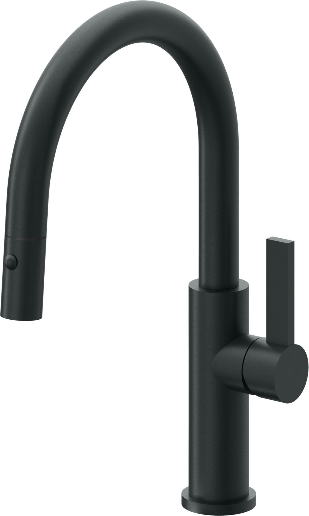 California Faucets Corsano Llave de Cocina Extraible Contemporanea con Rociador de Boton - Pico Bajo en Arco - Carbón