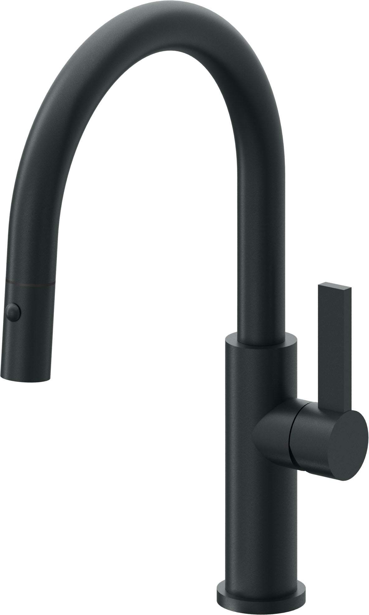 California Faucets Corsano Llave de Cocina Extraible Contemporanea con Rociador de Boton - Pico Bajo en Arco - Carbón