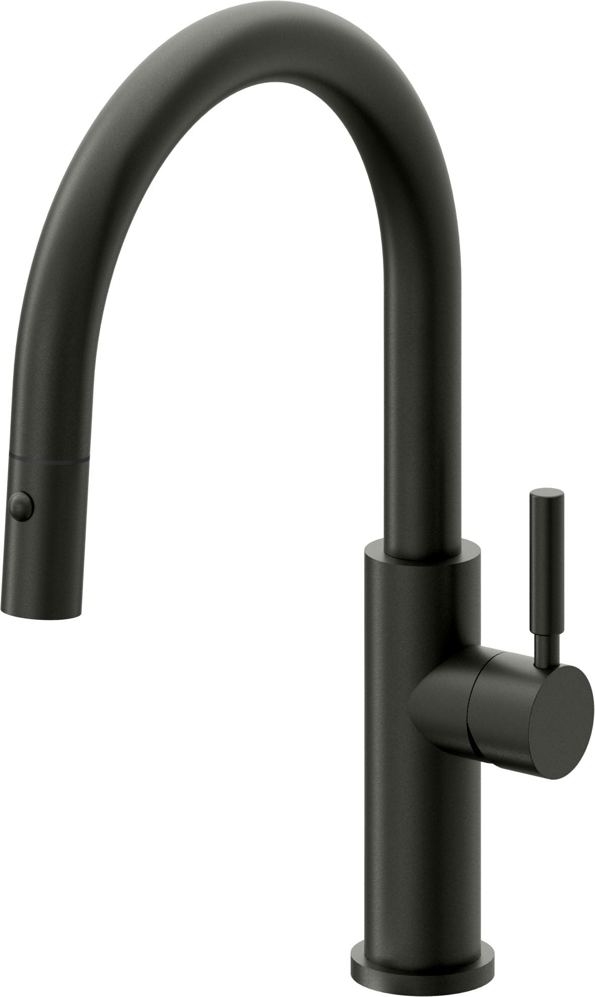 California Faucets Corsano Llave de Cocina Extraible Contemporanea con Rociador de Boton - Pico Bajo en Arco - Bronce Bella Terra