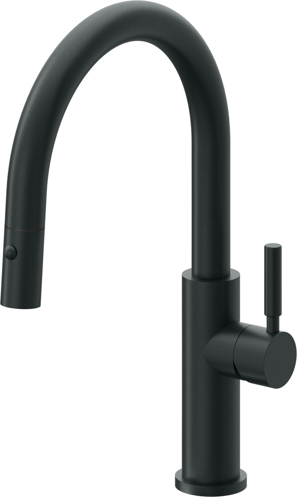 California Faucets Corsano Llave de Cocina Extraible Contemporanea con Rociador de Boton - Pico Bajo en Arco - Carbón