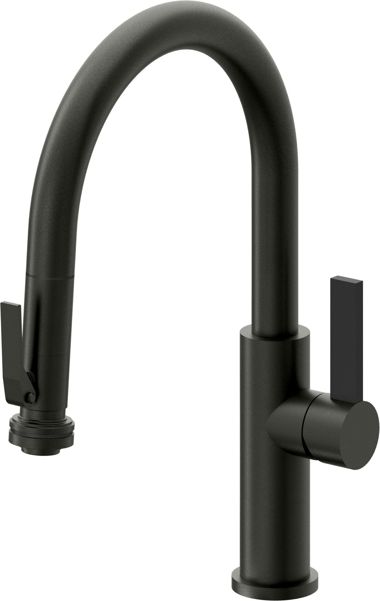 California Faucets Corsano Llave de Cocina Extraible Contemporanea con Rociador de Apretar - Pico Bajo en Arco - Bronce Bella Terra