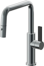 California Faucets Corsano Llave de Cocina Extraible Contemporanea con Rociador de Boton - Pico Cuadruple - Níquel Negro