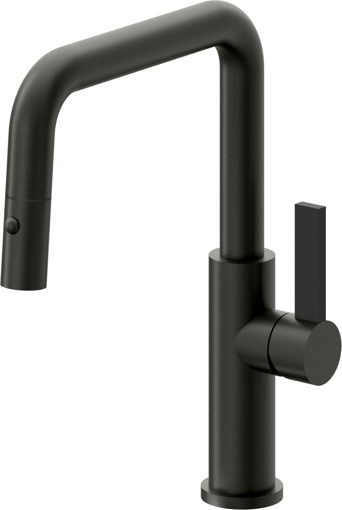 California Faucets Corsano Llave de Cocina Extraible Contemporanea con Rociador de Boton - Pico Cuadruple - Bronce Bella Terra