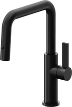 California Faucets Corsano Llave de Cocina Extraible Contemporanea con Rociador de Boton - Pico Cuadruple - Negro Mate