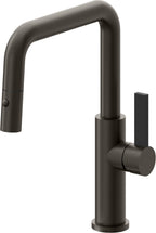 California Faucets Corsano Llave de Cocina Extraible Contemporanea con Rociador de Boton - Pico Cuadruple - Bronce Oscuro