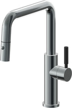 California Faucets Corsano Llave de Cocina Extraible Contemporanea con Rociador de Boton - Pico Cuadruple - Níquel Negro