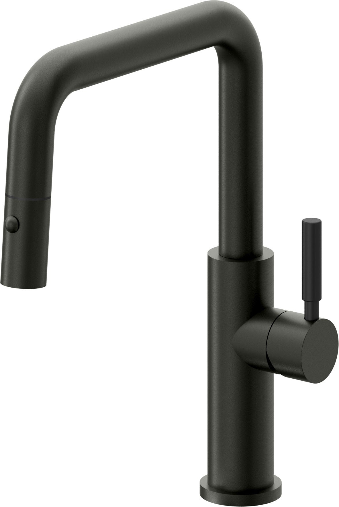 California Faucets Corsano Llave de Cocina Extraible Contemporanea con Rociador de Boton - Pico Cuadruple - Bronce Bella Terra