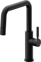 California Faucets Corsano Llave de Cocina Extraible Contemporanea con Rociador de Boton - Pico Cuadruple - Negro Mate