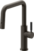 California Faucets Corsano Llave de Cocina Extraible Contemporanea con Rociador de Boton - Pico Cuadruple - Bronce Oscuro