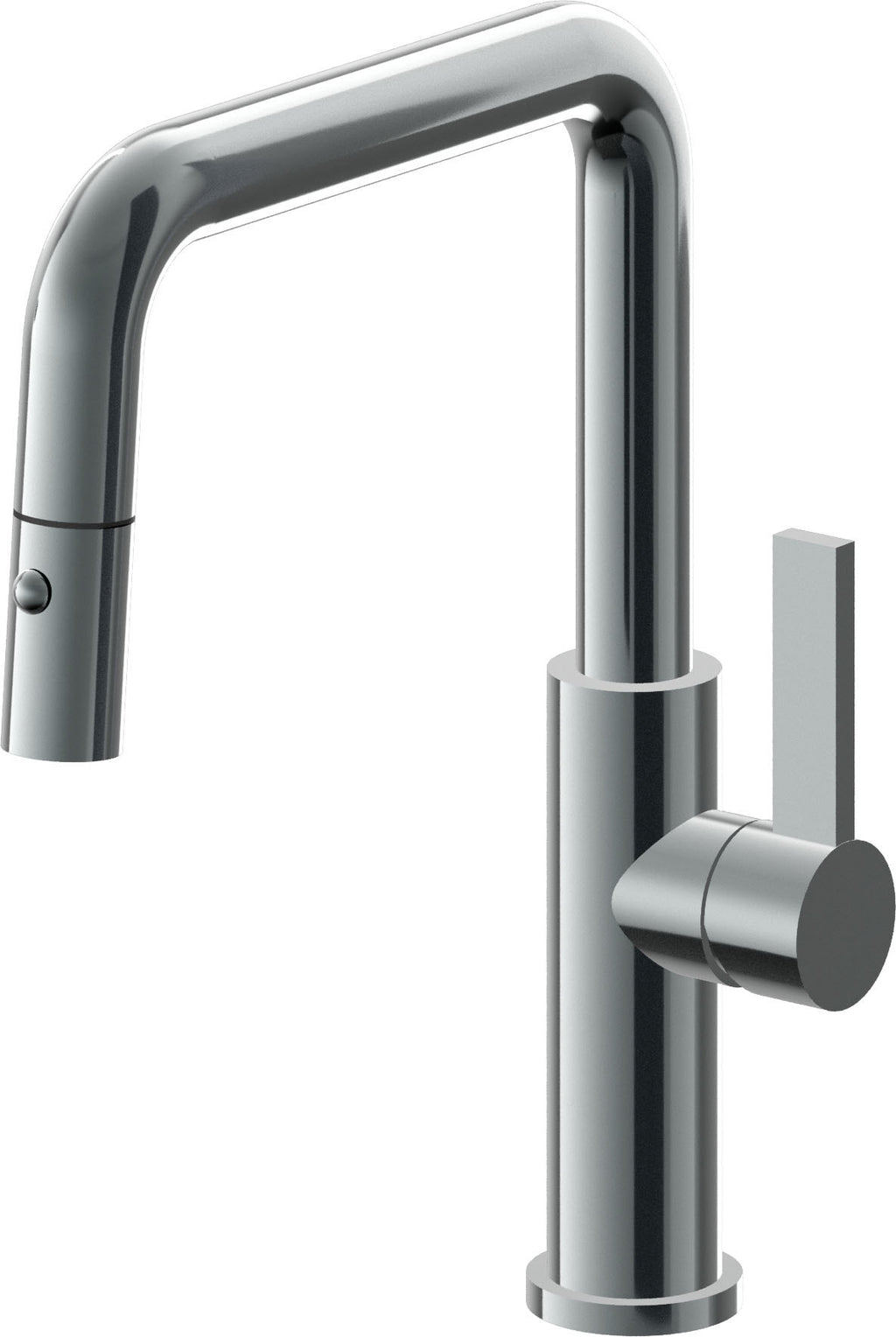 California Faucets Corsano Llave de Cocina Extraible Contemporanea con Rociador de Boton - Pico Cuadruple - Níquel Negro