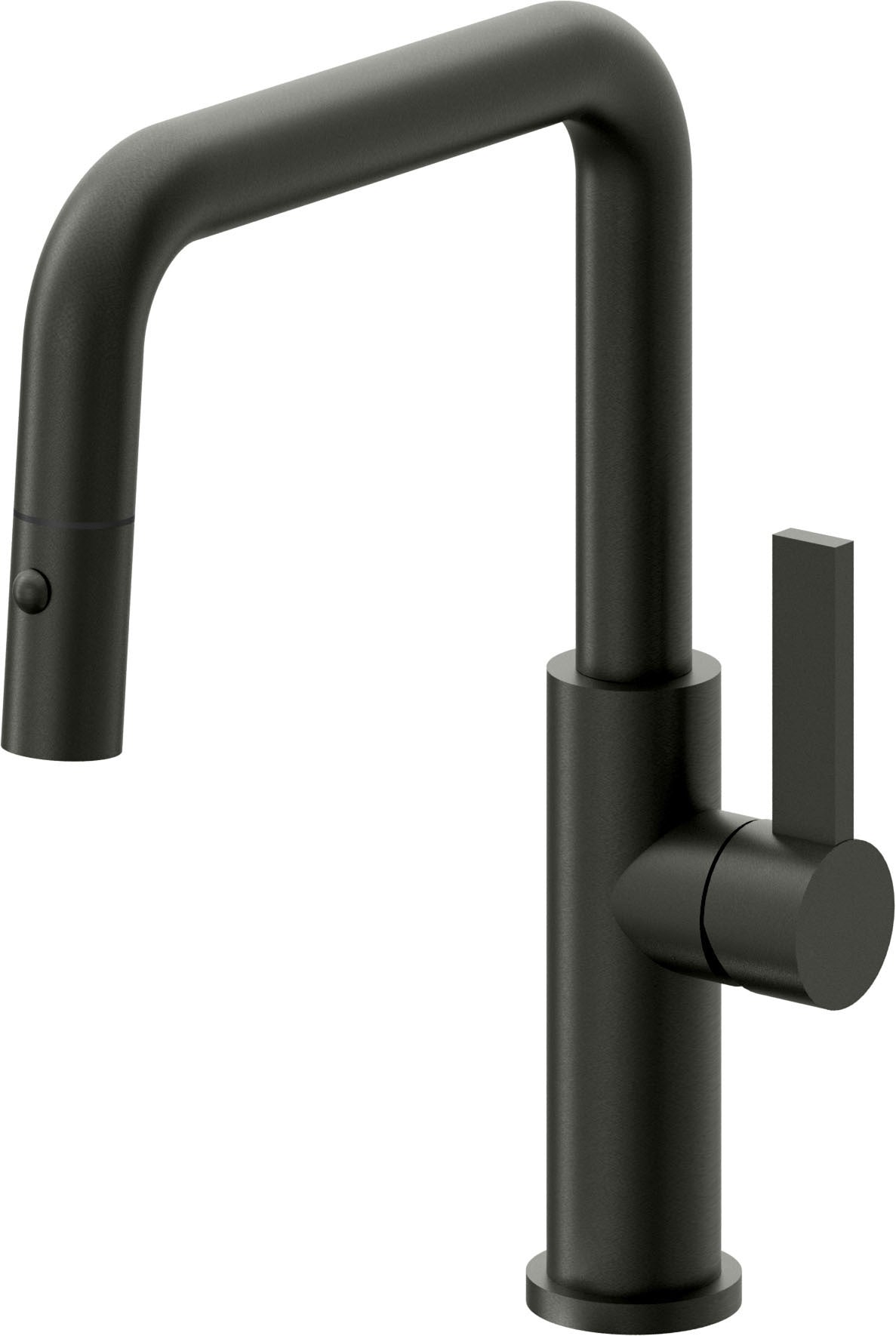 California Faucets Corsano Llave de Cocina Extraible Contemporanea con Rociador de Boton - Pico Cuadruple - Bronce Bella Terra