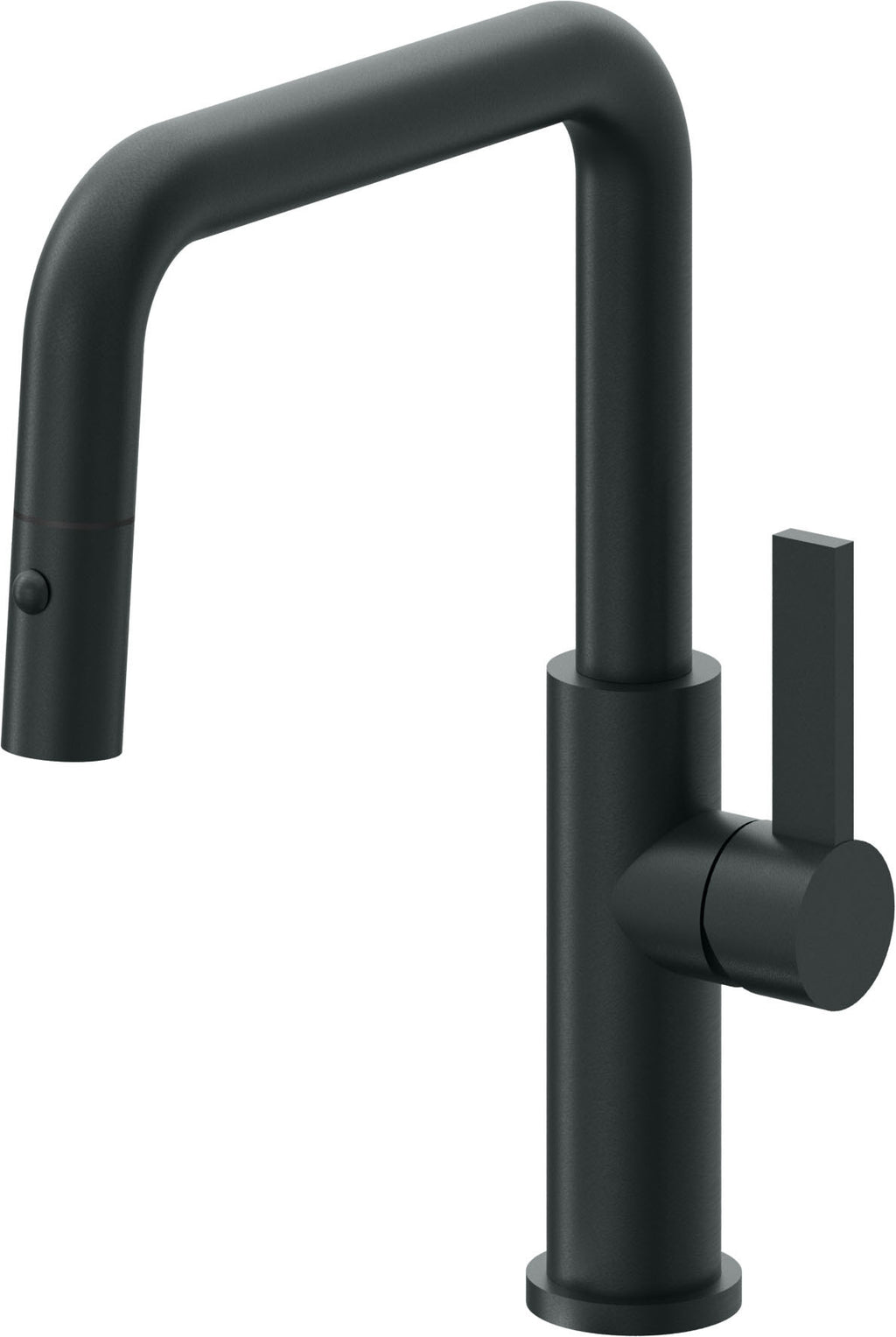 California Faucets Corsano Llave de Cocina Extraible Contemporanea con Rociador de Boton - Pico Cuadruple - Carbón