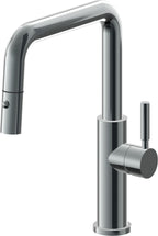 California Faucets Corsano Llave de Cocina Extraible Contemporanea con Rociador de Boton - Pico Cuadruple - Níquel Negro