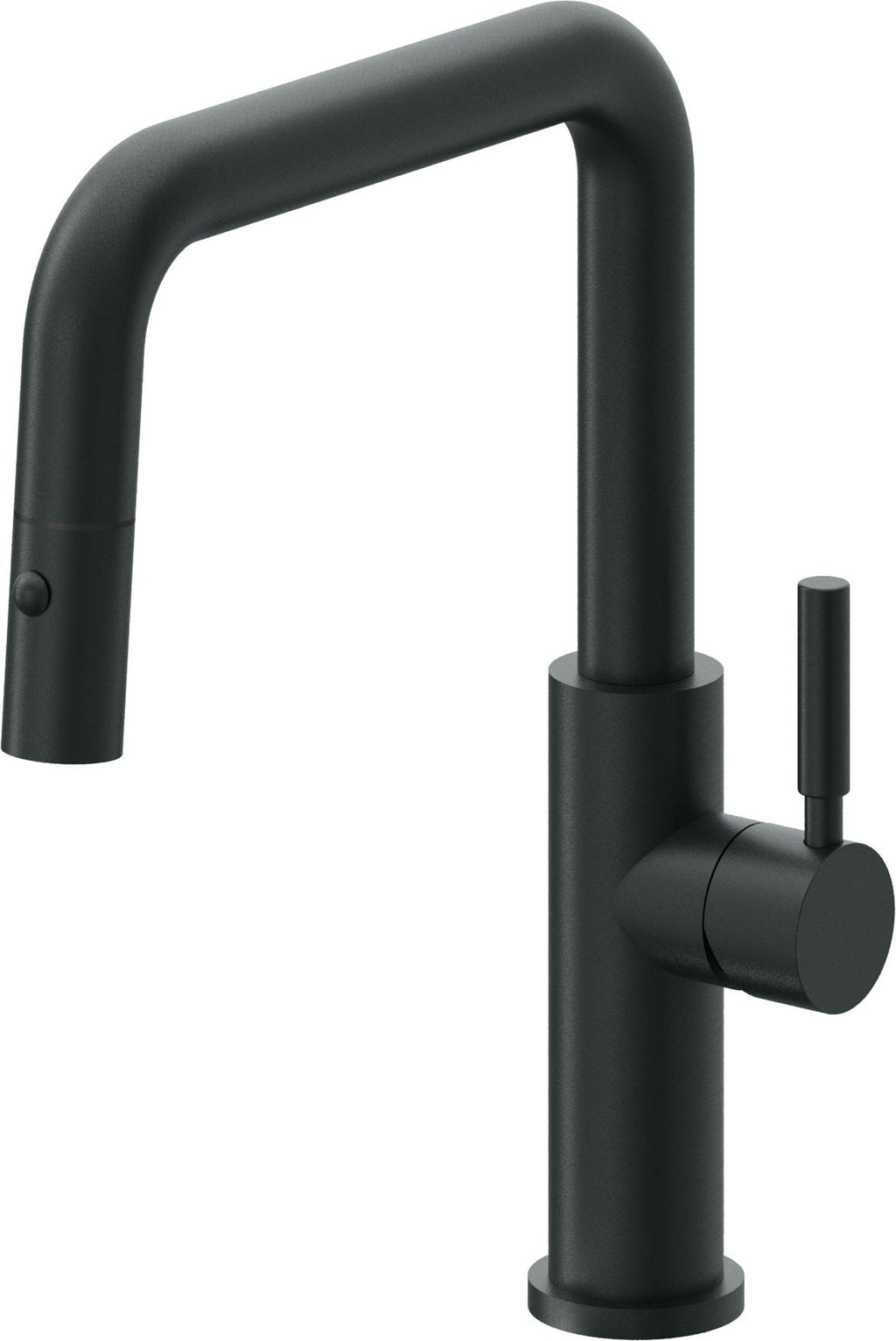 California Faucets Corsano Llave de Cocina Extraible Contemporanea con Rociador de Boton - Pico Cuadruple - Carbón