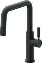 California Faucets Corsano Llave de Cocina Extraible Contemporanea con Rociador de Boton - Pico Cuadruple - Carbón