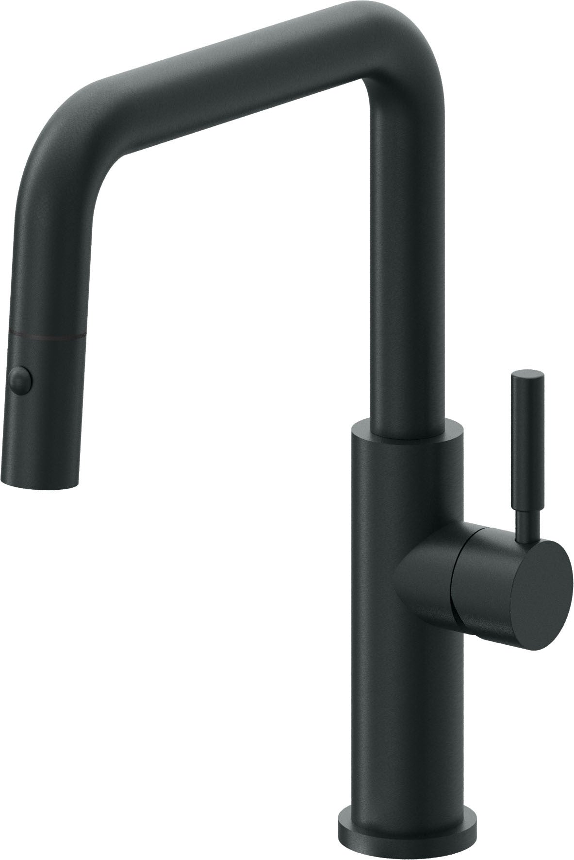 California Faucets Corsano Llave de Cocina Extraible Contemporanea con Rociador de Boton - Pico Cuadruple - Carbón