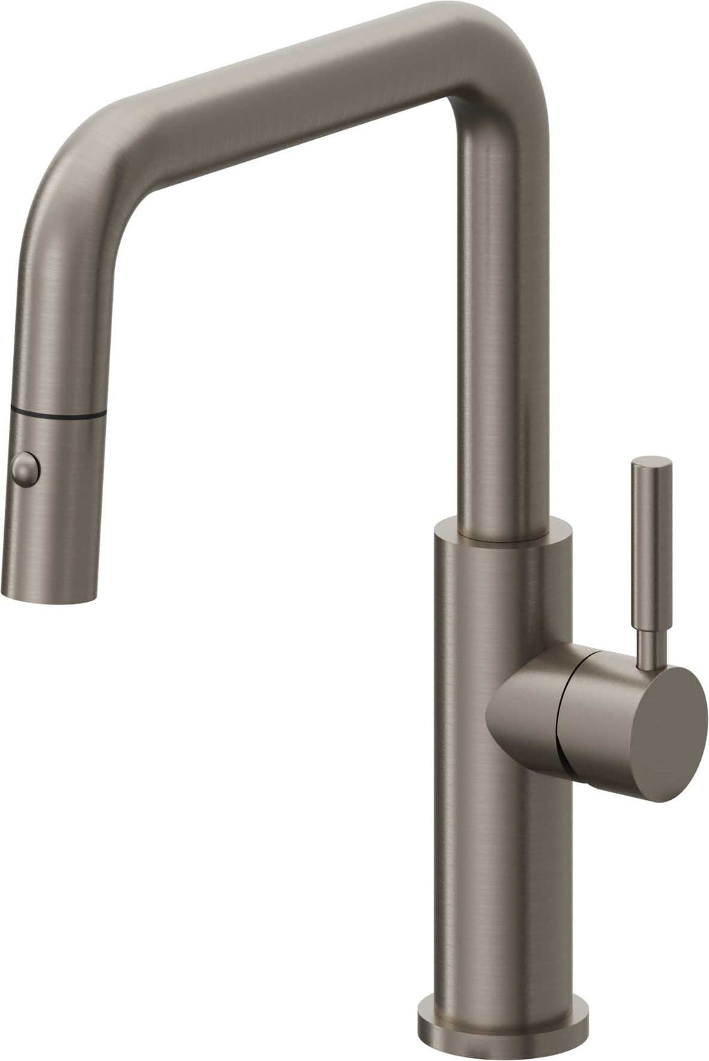California Faucets Corsano Llave de Cocina Extraible Contemporanea con Rociador de Boton - Pico Cuadruple - Grafito