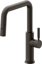 California Faucets Corsano Llave de Cocina Extraible Contemporanea con Rociador de Boton - Pico Cuadruple - Bronce Oscuro