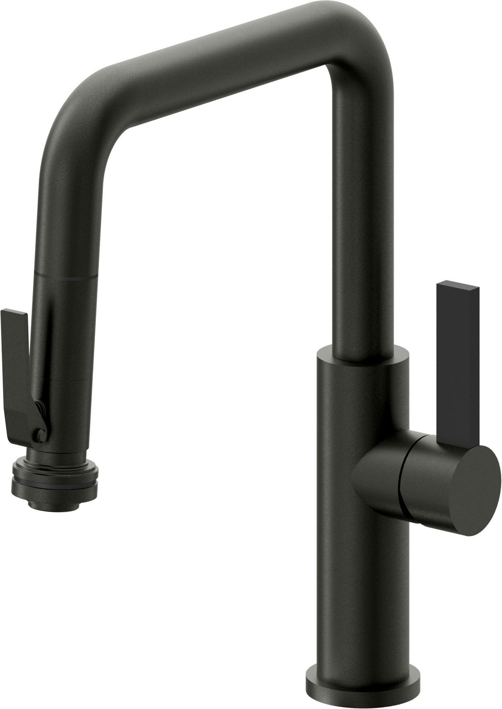 California Faucets Corsano Llave de Cocina Extraible Contemporanea con Rociador de Apretar - Pico Cuadruple - Bronce Bella Terra