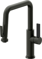 California Faucets Corsano Llave de Cocina Extraible Contemporanea con Rociador de Apretar - Pico Cuadruple - Bronce Bella Terra