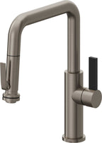 California Faucets Corsano Llave de Cocina Extraible Contemporanea con Rociador de Apretar - Pico Cuadruple - Grafito