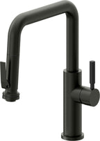 California Faucets Corsano Llave de Cocina Extraible Contemporanea con Rociador de Apretar - Pico Cuadruple - Bronce Bella Terra