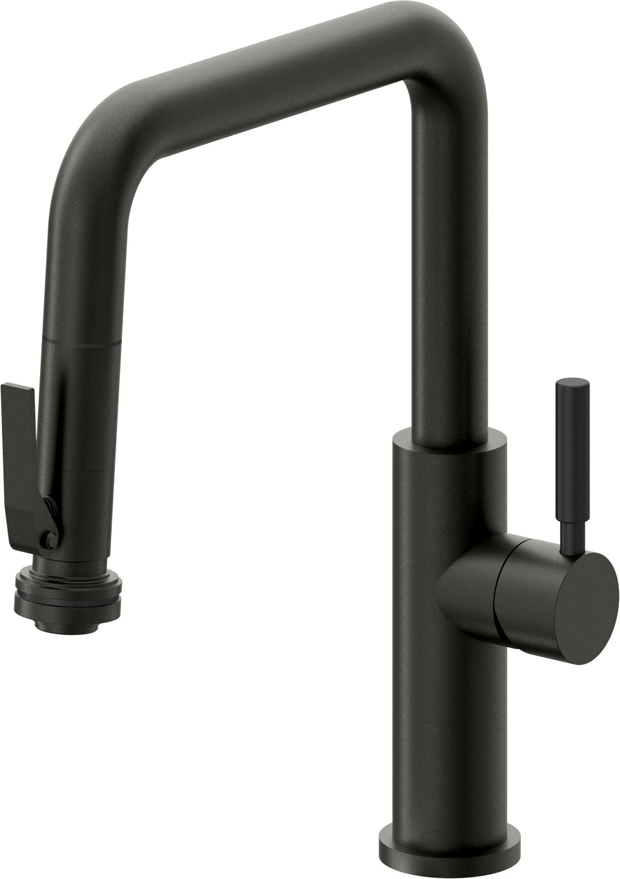 California Faucets Corsano Llave de Cocina Extraible Contemporanea con Rociador de Apretar - Pico Cuadruple - Bronce Bella Terra