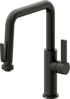 California Faucets Corsano Llave de Cocina Extraible Contemporanea con Rociador de Apretar - Pico Cuadruple - Bronce Bella Terra