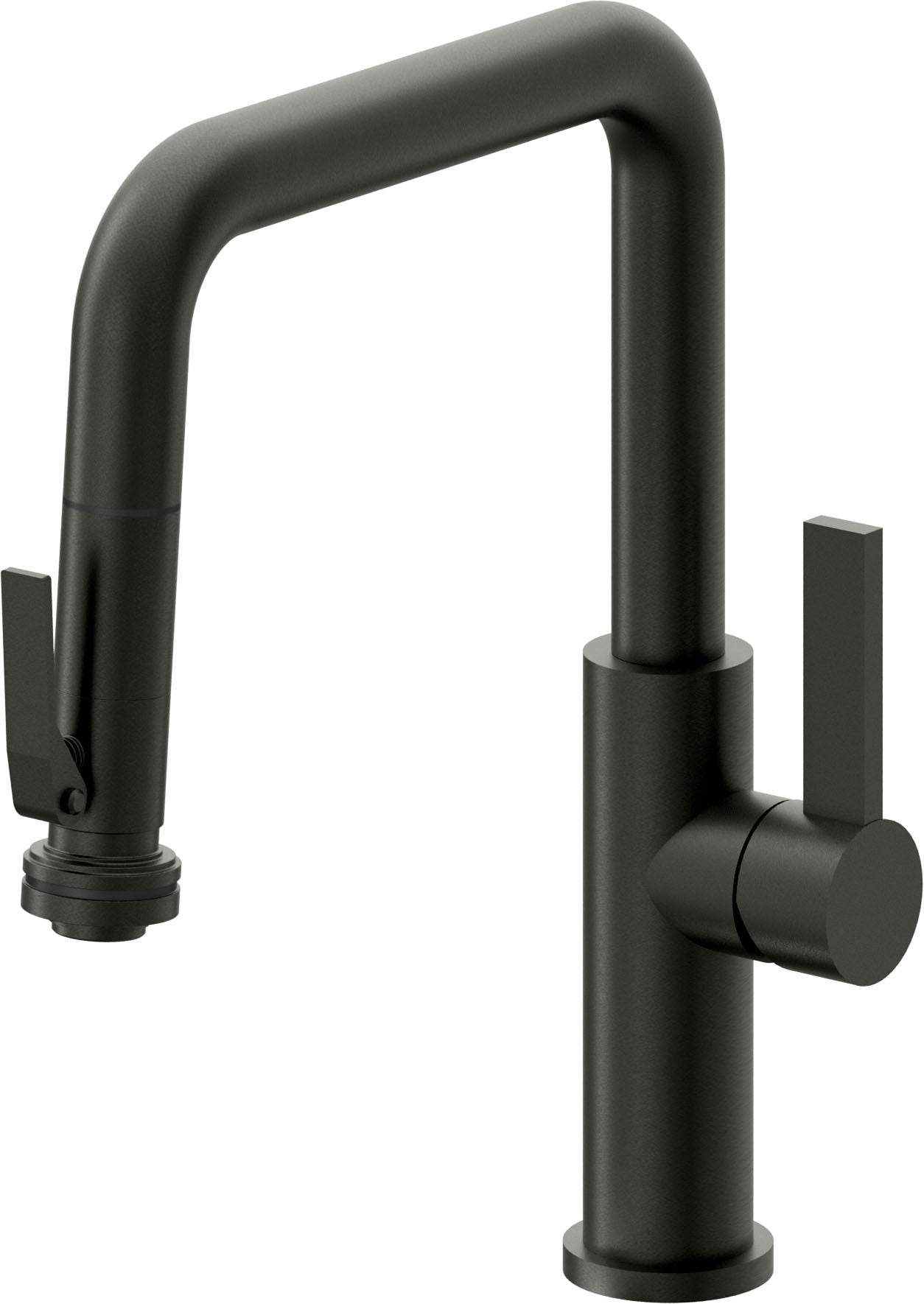 California Faucets Corsano Llave de Cocina Extraible Contemporanea con Rociador de Apretar - Pico Cuadruple - Bronce Bella Terra