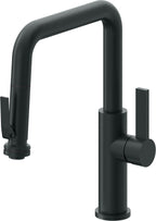 California Faucets Corsano Llave de Cocina Extraible Contemporanea con Rociador de Apretar - Pico Cuadruple - Carbón