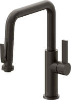 California Faucets Corsano Llave de Cocina Extraible Contemporanea con Rociador de Apretar - Pico Cuadruple - Bronce Oscuro