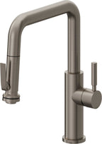 California Faucets Corsano Llave de Cocina Extraible Contemporanea con Rociador de Apretar - Pico Cuadruple - Grafito